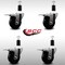Service Caster 3.5'' SS Phenolic Swivel 1-3/8'' Expanding Stem Caster Set Total Lock Brake, 4PK SCC-SSEXTTL20S3514-PHS-138-4 - alternate 3